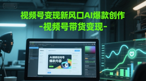 视频号变现新风口AI爆款创作-视频号带货变现-网创社