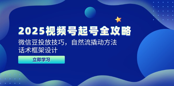 2025视频号起号全攻略，微信豆投放技巧，自然流撬动方法，话术框架设计-网创社