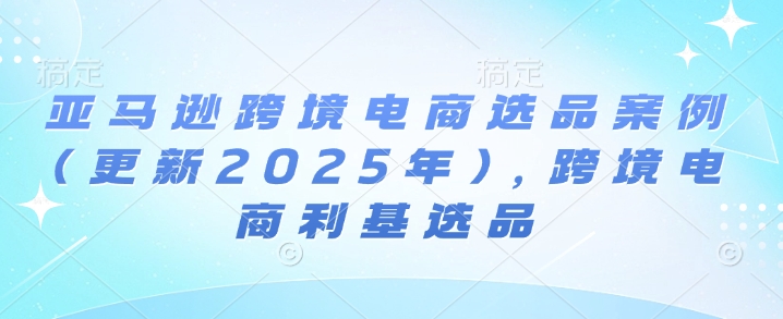 亚马逊跨境电商选品案例(更新2025年3月)，跨境电商利基选品-网创社