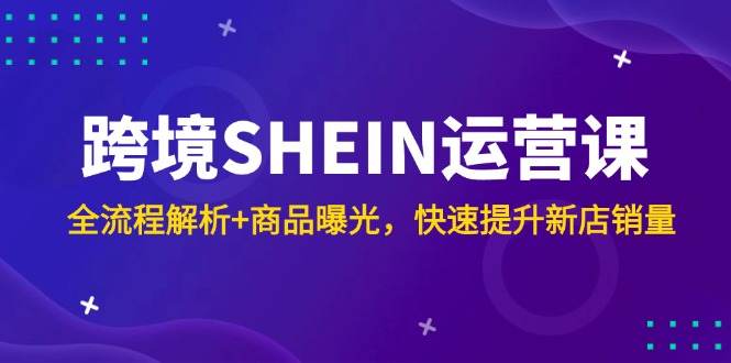 跨境SHEIN运营课，全流程解析+商品曝光，快速提升新店销量-网创社