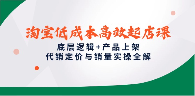 淘宝低成本高效起店课，底层逻辑+产品上架，代销定价与销量实操全解-网创社