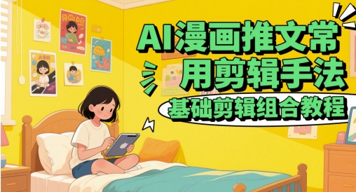 AI漫画推文常用剪辑手法，基础剪辑组合教程-网创社