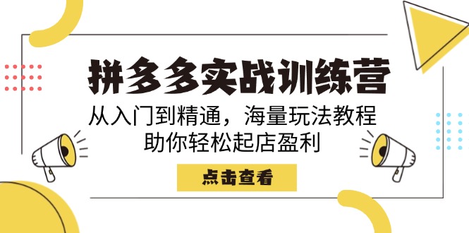 拼多多实战训练营，从入门到精通，海量玩法教程，助你轻松起店盈利-网创社