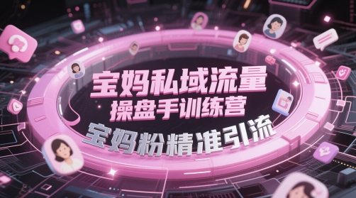 宝妈私域流量操盘手训练营，宝妈粉精准引流-网创社