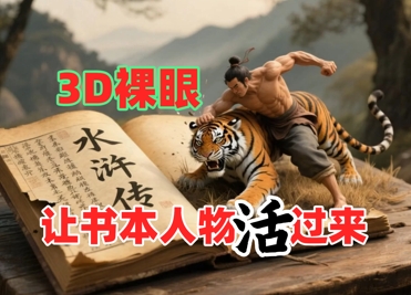 书本人物裸眼3D视频，新的玩法，流量超猛，保姆级教程-网创社