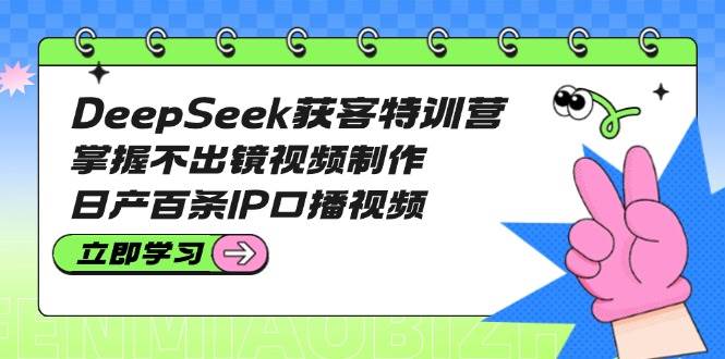 DeepSeek获客特训营：掌握不出镜视频制作，日产百条IP口播视频-网创社