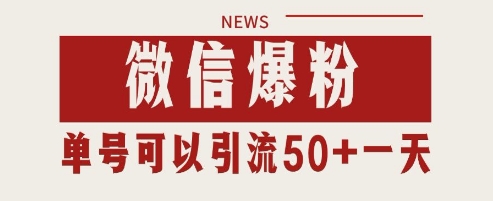 微信爆粉，私域暴力引流打法日引千粉 单号日进50+【揭秘】-网创社