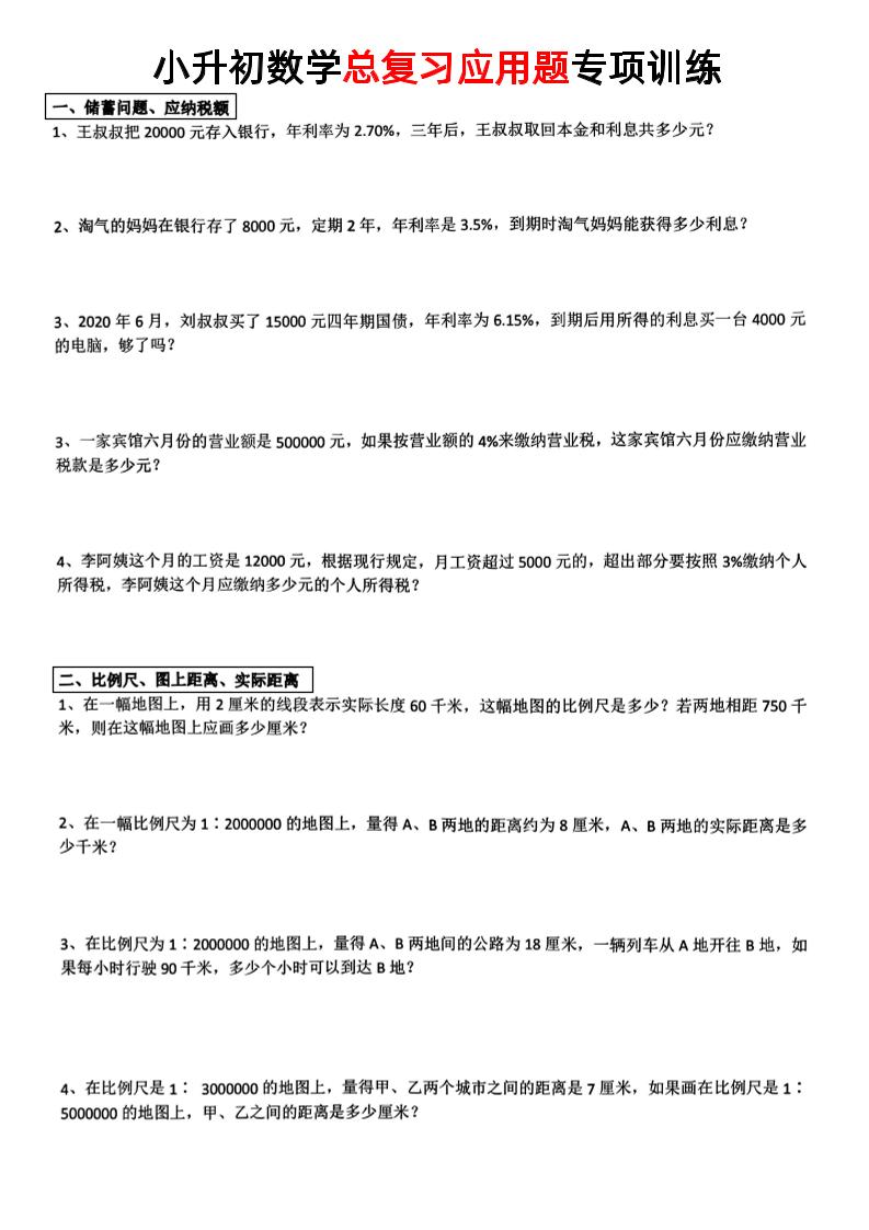 小升初数学【总复习应用题】-网创社