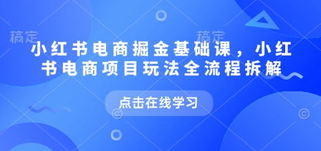 小红书电商掘金课，小红书电商项目玩法全流程拆解(更新5月)-网创社