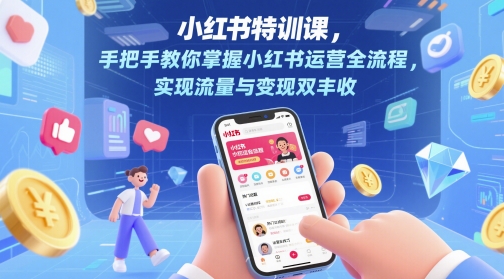 小红书特训课，手把手教你掌握小红书运营全流程，实现流量与变现双丰收-网创社