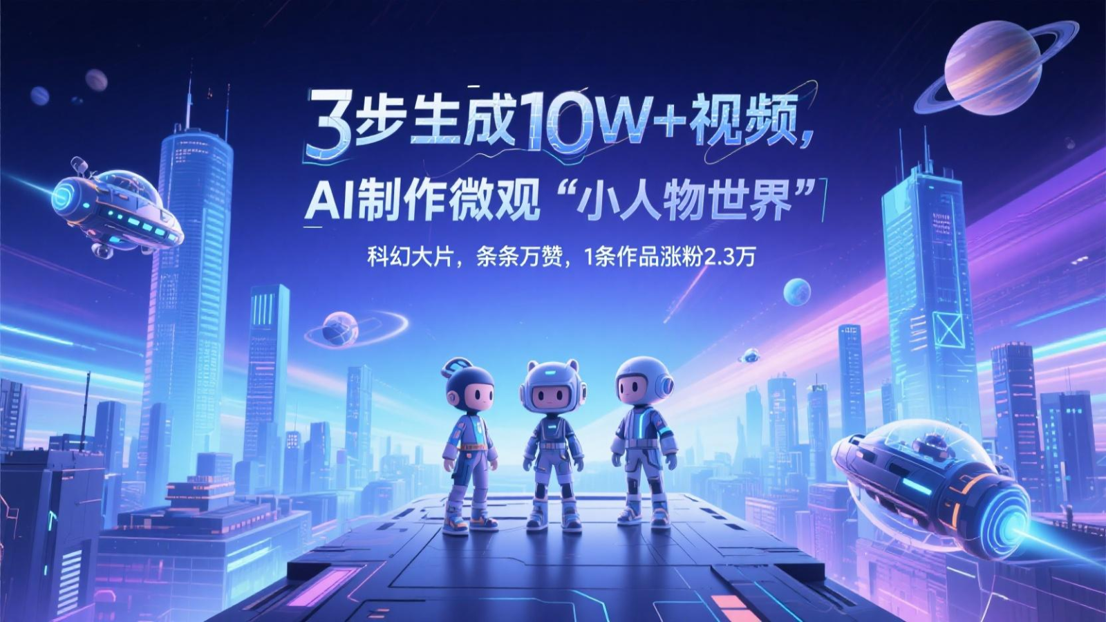 三步生成10W+视频，AI制作微观“小人物世界”科幻大片，条条万赞，1条作品涨粉2.3万-网创社