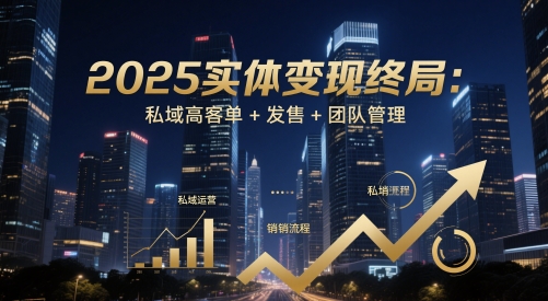 2025实体变现终局：私域高客单+发售+团队管理-网创社