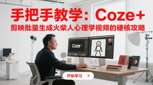 手把手教学：Coze + 剪映批量生成火柴人心理学视频的硬核攻略-网创社