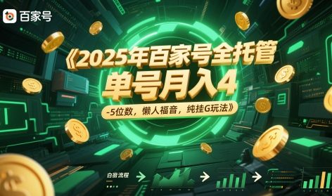 2025年百家号全托管，单号月入4-5位数，懒人福音，纯挂G玩法【揭秘】-网创社