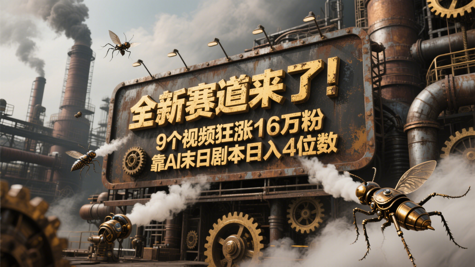 全新赛道来了！9个视频狂涨16万粉，靠AI末日剧本日入4位数，评论区爆肝追更！-网创社