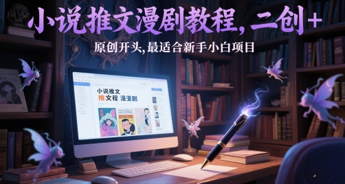 小说推文漫剧教程，二创+原创开头，最适合新手小白项目-网创社