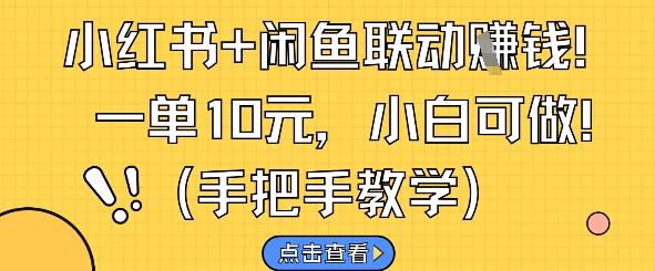 小红书+闲鱼联动挣钱，一单10元，小白可做-网创社