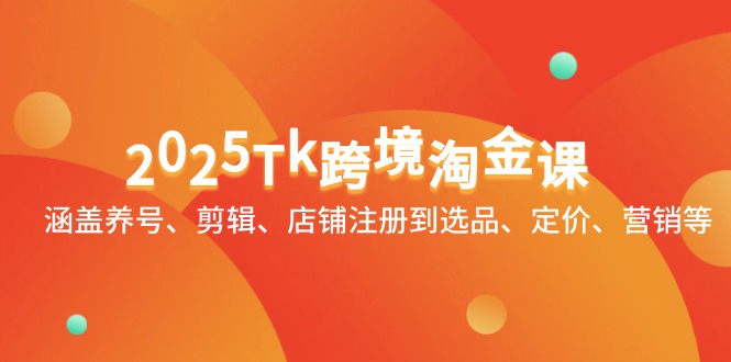 2025Tk跨境淘金课：涵盖养号、剪辑、店铺注册到选品、定价、营销等-网创社