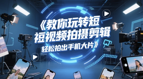 教你玩转短视频拍摄剪辑，轻松拍出手机大片-网创社