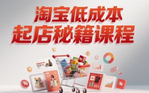 淘宝低成本起店系统课，助你快速起店，实现弯道超车-网创社
