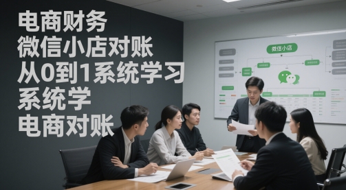 电商财务微信小店对账，从0到1系统学习电商对账-网创社