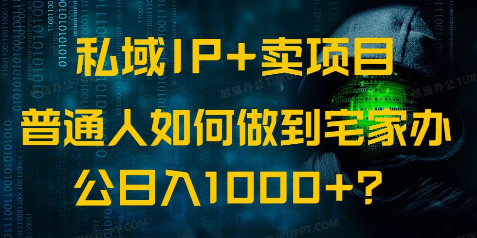 私域IP+卖项目，普通人如何做到宅家办公实现日入1000+-网创社