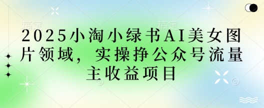 2025小绿书AI美女图片领域，实操挣公众号流量主收益项目-网创社