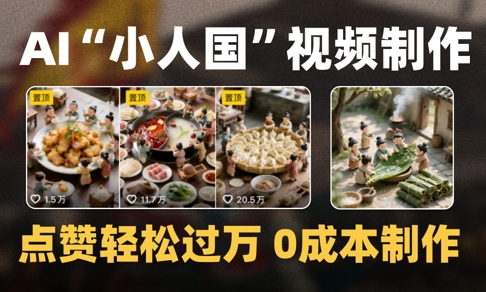 爆款1000W+播放微缩景观迷你小人国AI视频0成本制作全流程教学-网创社