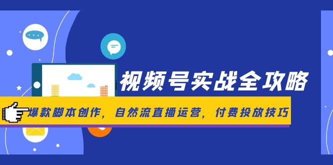 视频号实战全攻略，爆款脚本创作，自然流直播运营，付费投放技巧-网创社