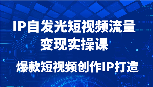 IP自发光短视频流量变现实操课，爆款短视频创作IP打造-网创社