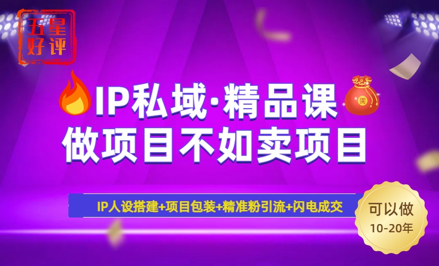 2025年“IP私域·密训精品课”，日赚3000+小白避坑年赚百万，暴力引流…-网创社