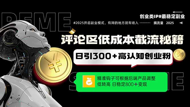 评论区低成本引流秘籍，精准钩子直击用户，单账号日增300+创业粉，日稳…-网创社