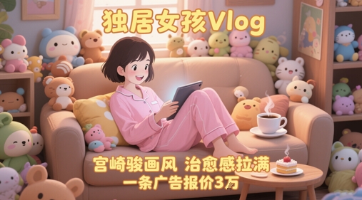 单个账号涨粉71W！用AI制作独居女孩Vlog，宫崎骏画风，治愈感拉满，一条广告报价3W-网创社